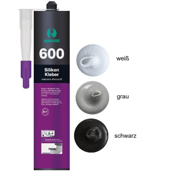 Ramsauer 600 Silikon Kleber 1K Silikon Klebstoff 395g Kartusche