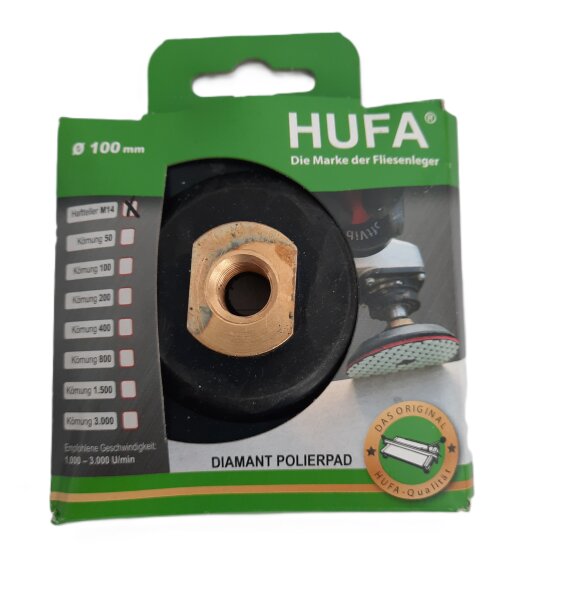 Hufa Klett Haftteller Stützteller Ø 100mm für Diamant Polierpad