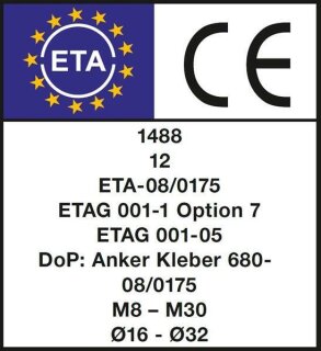 Hybridharz Kleber für Ankerstangen und Gewindestangen mit ETA Zulassung