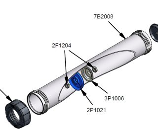 COX Ersatzteil 7B 2008 Barrel Combi 375mm/600ml Aluminium Rohr