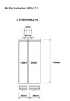 Mixpac 2 K Klebstoff C-System 405ml 2:1 Leerkartusche