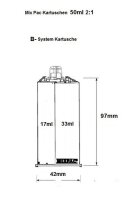 Sulzer Mixpac 2 K Klebstoff B-System 50ml 2:1 Leerkartusche