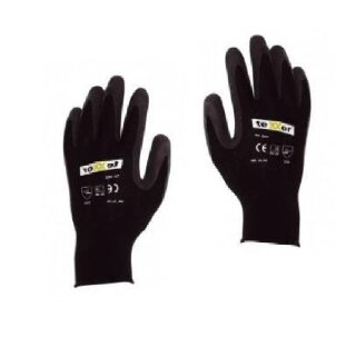 Hufa  Fliesenleger Nylon-Latex Strick Handschuhe schwarz M