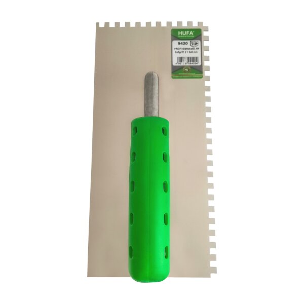 Hufa Profi Glättekelle Edelstahl 2K Griff 280x130mm 6x6mm gezahnt