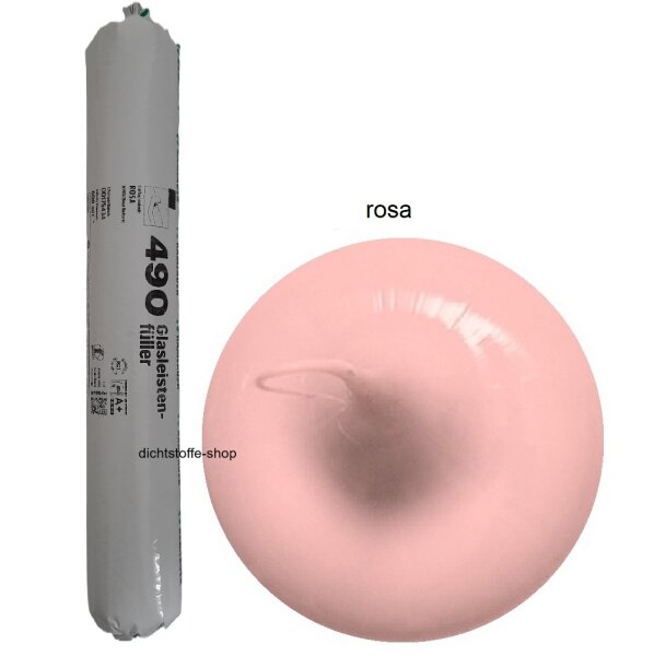 Ramsauer 490 Glasleistenfüller rosa 1K Silicon Dichtstoff 600ml Beutel