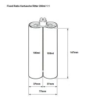 COX 2K Klebstoff Dosierpistole TBM 100 200ml 1:1/150ml...