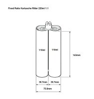 COX 2K Klebstoff Dosierpistole RBM 100 220ml 1:1...